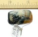 Item #SnowScene1, Price $58.00 Snow scene Agate pendant from Mexico. Hand cut snow scene agate pendant. Bead is 28 mm long by 16 mm wide. Drill hole size is about 3.0 mm. This stone is drilled vertically. This bead has a creamy white background color with black dendrites and a little amber color at one end of this bead.