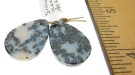 Item #SnowScene3, Price $32.00 Snow Scene Dendritic Agate earring drops. Earring drops are drilled at the top. Drops are 21mm long by 15mm wide. Drilled hole size is about 1.0 mm