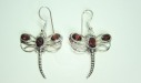 Item # E30. Length 30 mm by 26 mm width. Dangled from Sterling silver earwires. Matching Dragonfly earrings for Item # P30.