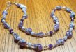 Thumbnail Chalcedony Amethyst Blue Lace Agate.JPG: Item #20151214. $95. Purple Chalcedony, Blue Lace Agate, Amethyst and Quartz. Sterling Silver Bali Beads and Findings. 27.5 inches long. 