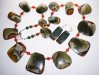 Thumbnail DSC00159.JPG: Landscape Jasper slabs, Smoky Quartz, Carnelian, Jade, and Bali spacers and Sterling Silver findings. 