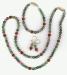 Thumbnail rubyzoisite.jpg: Ruby and Zoisite, Glass Beads, Sterling Silver findings and clasp. 